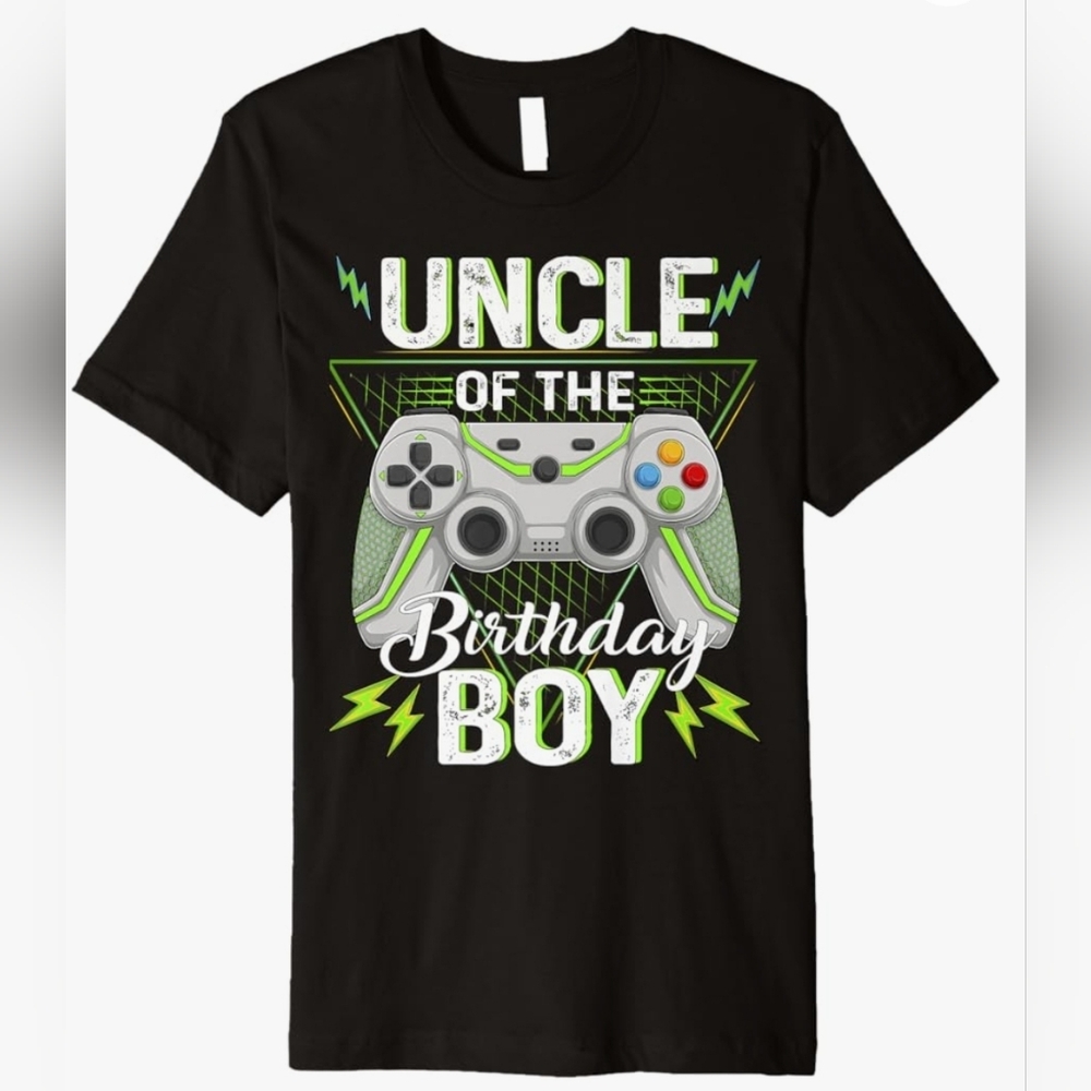 Uncle Of The Birthday Boy Gamer Boy Awesome Video Game Lover Premium T-Shirt XL
